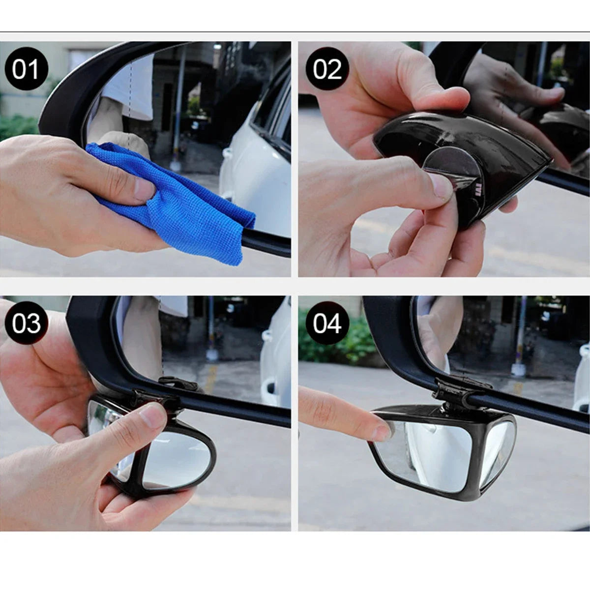 2Pcs, Car Rearview Mirrors, 360° Blind Spot Mirror, Adjustable Rotatable Convex Wide-angle Clear Rearview Safety Mirror Accessories