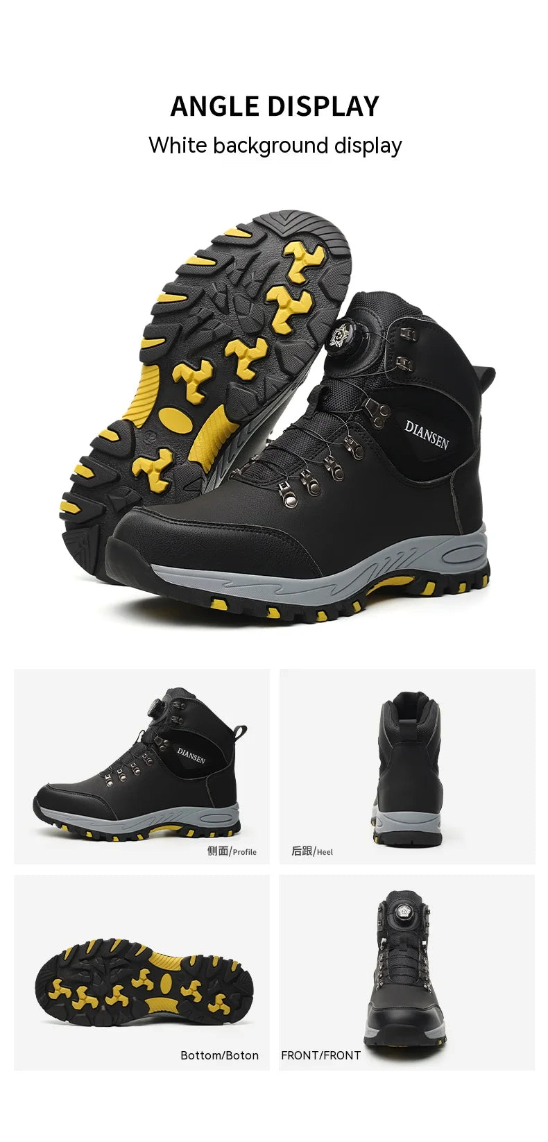 Rotating Button Safety Shoes, Men Work Sneakers, Indestructible Shoes, Puncture-Proof Protective Shoes, Work Boots, Tactical Boots