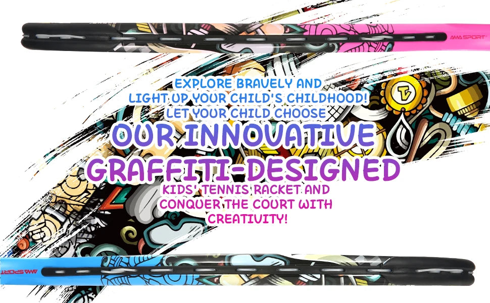 Tennis Rackets for Kids Toddlers 17'' with Cover Bag for Girl and Boy Tennis Racquet, AMASPORT