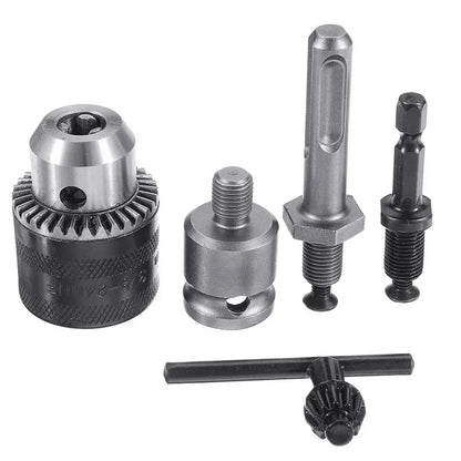 STONEGO 2 Size 1.5-10mm Drill Chuck Adapter, Convert Impact Wrench to Electric Drill, 3/8-24UNF, Lightweight & Reliable