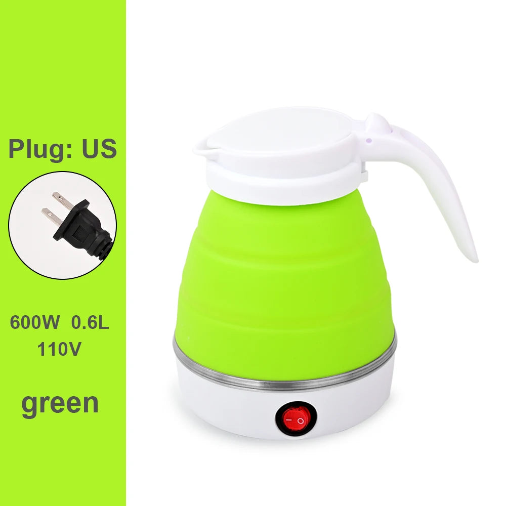 0.6L Mini Folding Kettle Portable Water Heater electric kettle household water heater silicone compression Easy To Travel