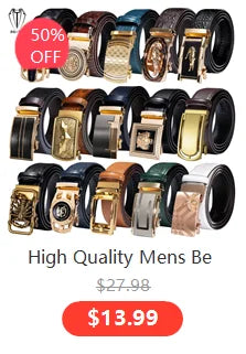 60 Kinds Metal Mens Relacement Belt Buckles Button Sliding Buckle Without Belt Black Gold Blue for 3.5 cm Ratchet Belts ONLY