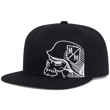 Unisex Skeleton Embroidery Baseball Cap Women Outdoor Sports Flat Hats Men Fashion Men Hip Hop Snapback Caps Sunscreen Hat