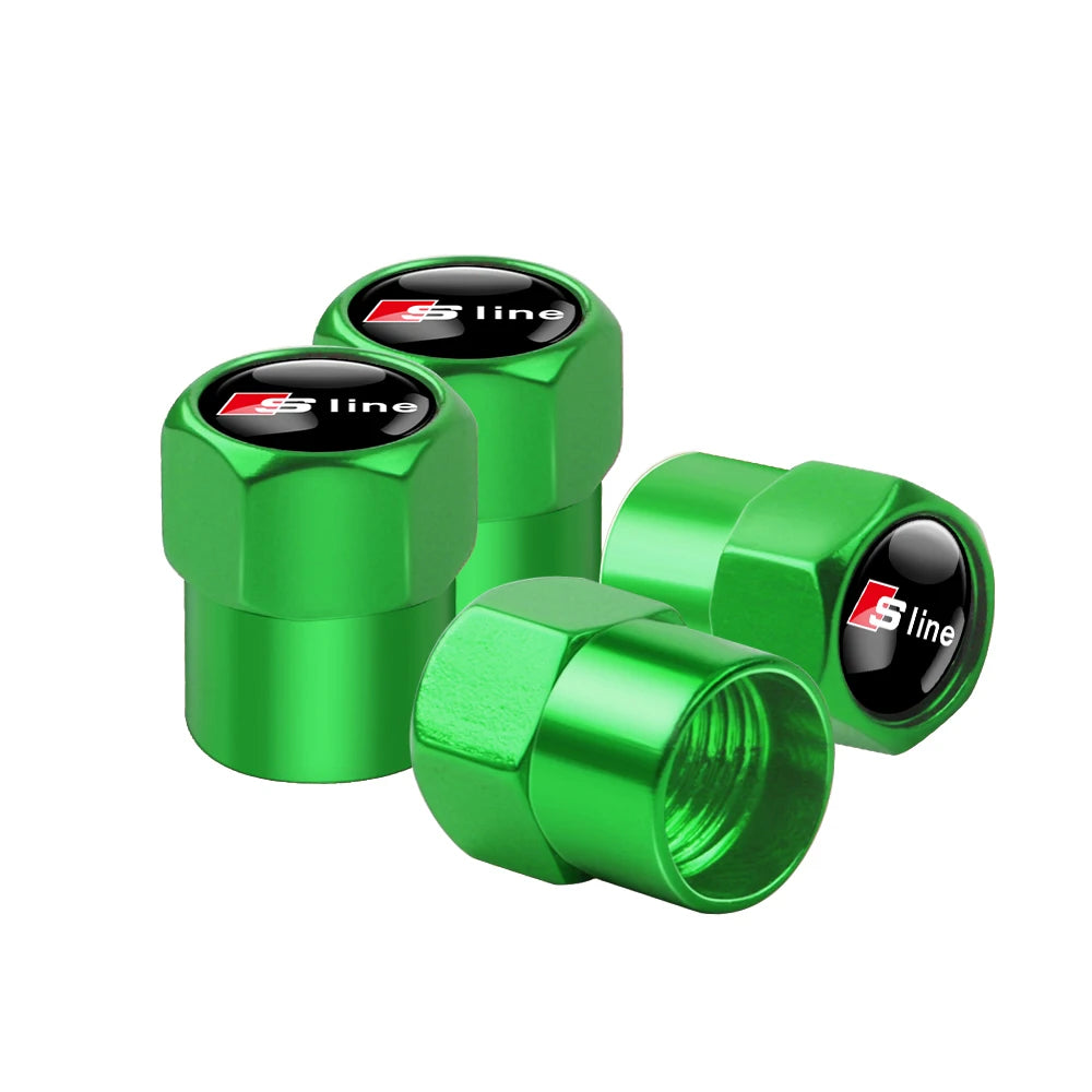 4 tapas de válvula de rueda de coche, accesorios exteriores para AUDI A1 8X A3 8P 8L A4 A5 A6 A7 A8 TT Sportback Sline Q3 Q5 Q7 Q8