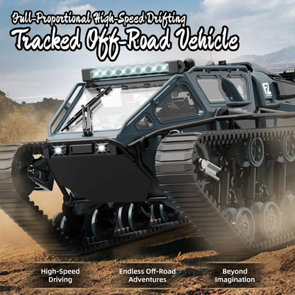 2.4G JJRC C8812 Full Scale Tracked RC Tank, Remote Control Tank With 360° Rotation Drift, RC Model Off-Road Vehicle, Children Gift