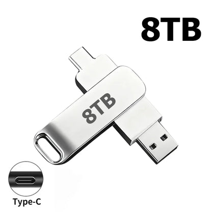 16TB Flash Drive USB 3.2 High Speed Metal Transfer Waterproof C Disk Type-C Large Storage for Phone Computer PC Data New 2026