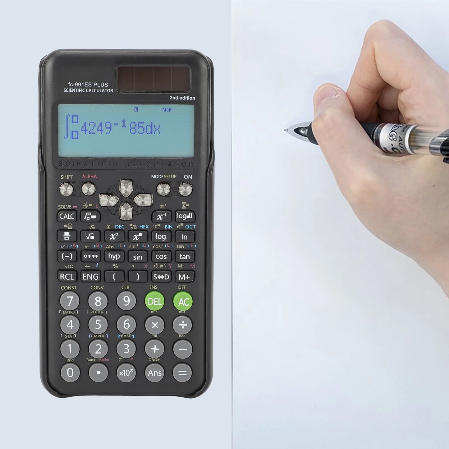 Scientific Calculators Math Calculator with 417 Functions 10+2 Digit Display Dual Power Supply Ideal for Teachers Students