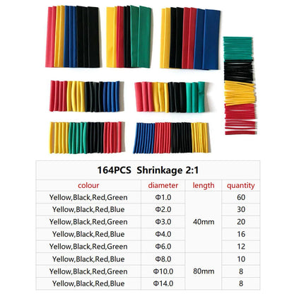 Thermoresistant Tube heat shrink tubing kit, Termoretractil Heat shrink tube Assorted Pack, diy insulation for cables shrink wrap