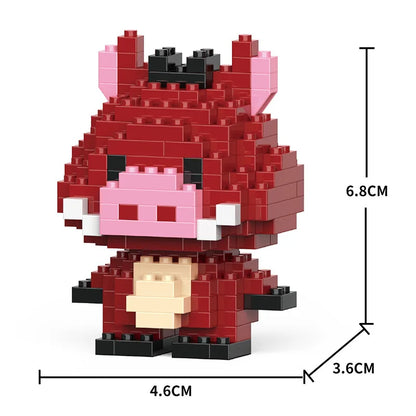 Cartoon Cool Rice Building Blocks Animal Dolls Educational Assembled Toys Ornaments Small Particles Children's Birthday Gifts