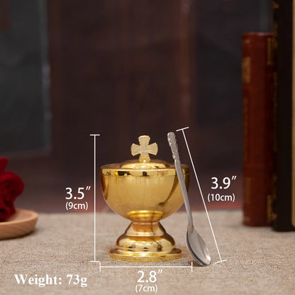 Church Supplier, High Polished Gold Plated Hanging Incense Burner, Orthodox Censer, Church Home Decoration Catholic Chalice, HTISOK