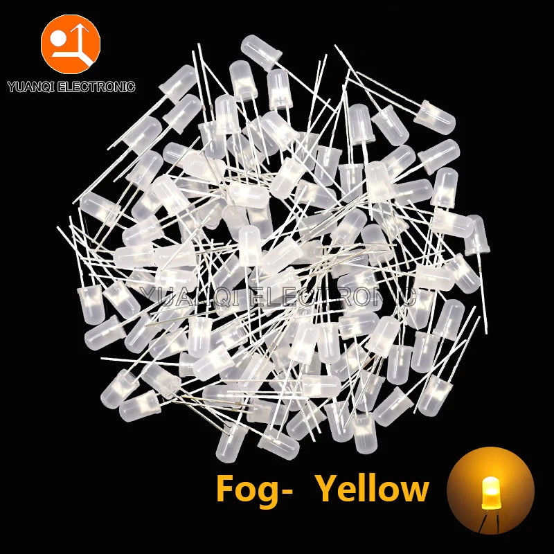 5mm LED Diode, F5 Assorted Kit, White Green Red Blue Yellow Orange Pink Purple Warm White, DIY Light Emitting Diode