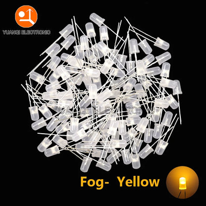 5mm LED Diode, F5 Assorted Kit, White Green Red Blue Yellow Orange Pink Purple Warm White, DIY Light Emitting Diode