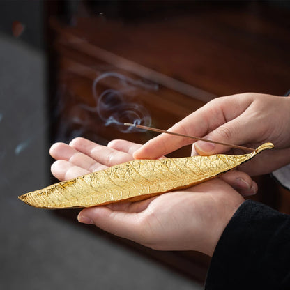 Leaf Incense Burner, Incense Ash Catcher, Incense Sticks Holder for Counters, Meditation Room, Yoga, Home, Office