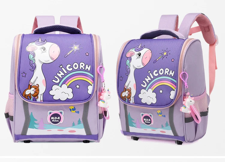 Cute Girls Unicorn Backpacks For Boys 1-3 Grade Cartoon Orthopedic Waterproof Backpack Kindergarten School Bag Mochila Escolar