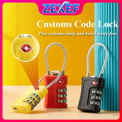 TSA Customs Code Password Lock for Luggage Backpack Padlock Code Travel Password Changeable Contrast Travel Case Accessories