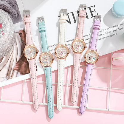 Hello Kitty Watch Kawaii Kuromi Cinnamoroll Quartz Casual Fashion Melody WristWatch Women Kid Girl Children Birthday Gift