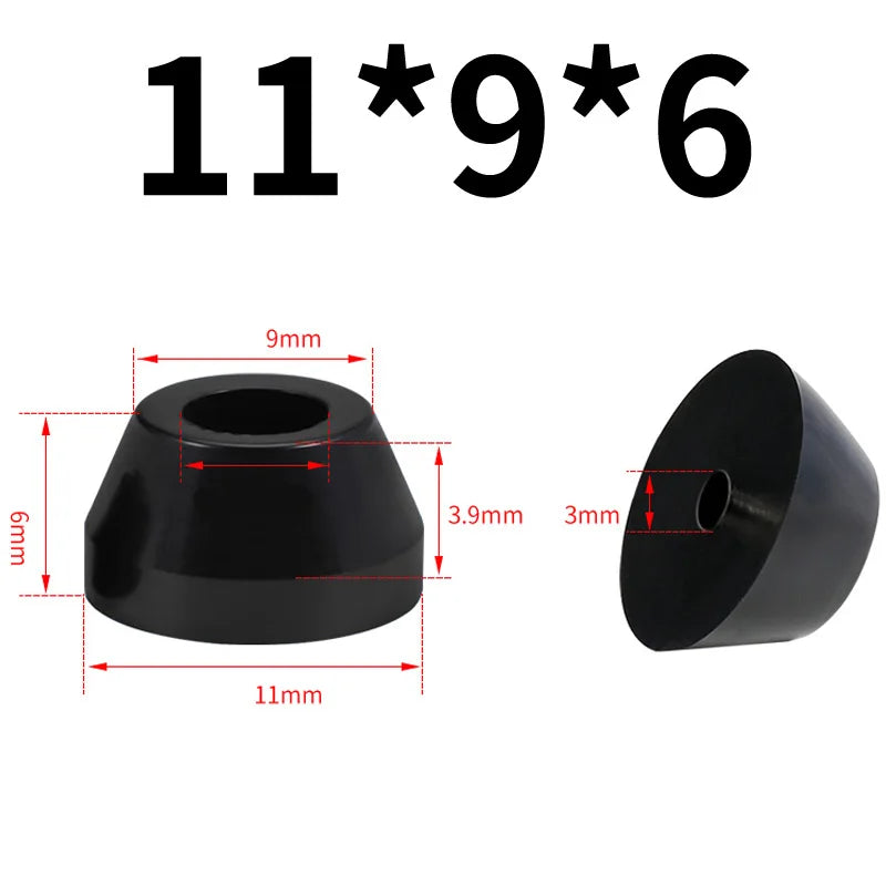 Black Rubber Bumper Furniture Pad Feet Leg Pads Tile Floor Protectors Table Leg Cover With Washers