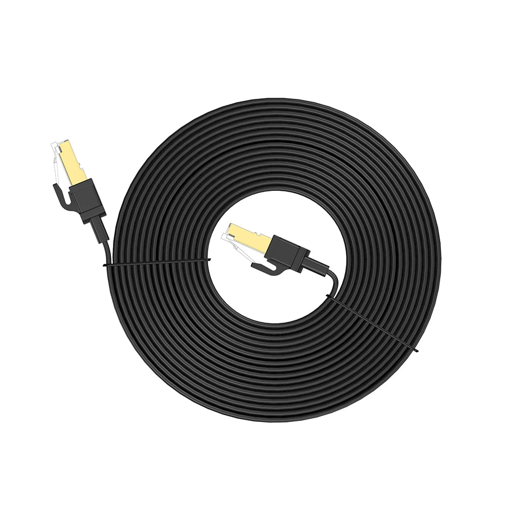 CAT 8 Ethernet Cable 40Gbps 2000MHz CAT8 RJ45 Network Lan Patch Cord Flat 10m 15m 20m 30m 50 ft 100feet for Modem Router PS 5/4
