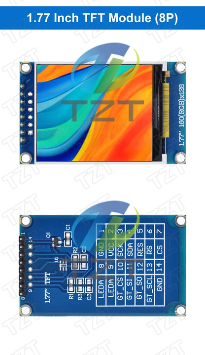 TFT Display, 0.96/1.3/1.44/1.8/2.4/2.8/3.5 Inch TFT Full Color Screen LCD Module, ST7735 ILI9341 Driver Interface SPI for Arduino