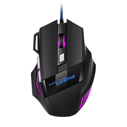New Hyperspeed USB Gaming Mouse, RGB Backlit Ergonomic Game Mice, 7D Esports Wired Mouse for Laptop PC Gamer