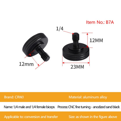 1/4" 3/8" Male Female Thread Screw, Tripod Plate Screw Mount For Camera Flash Tripod Mic, Metal Camera Accessories Mount Adapter