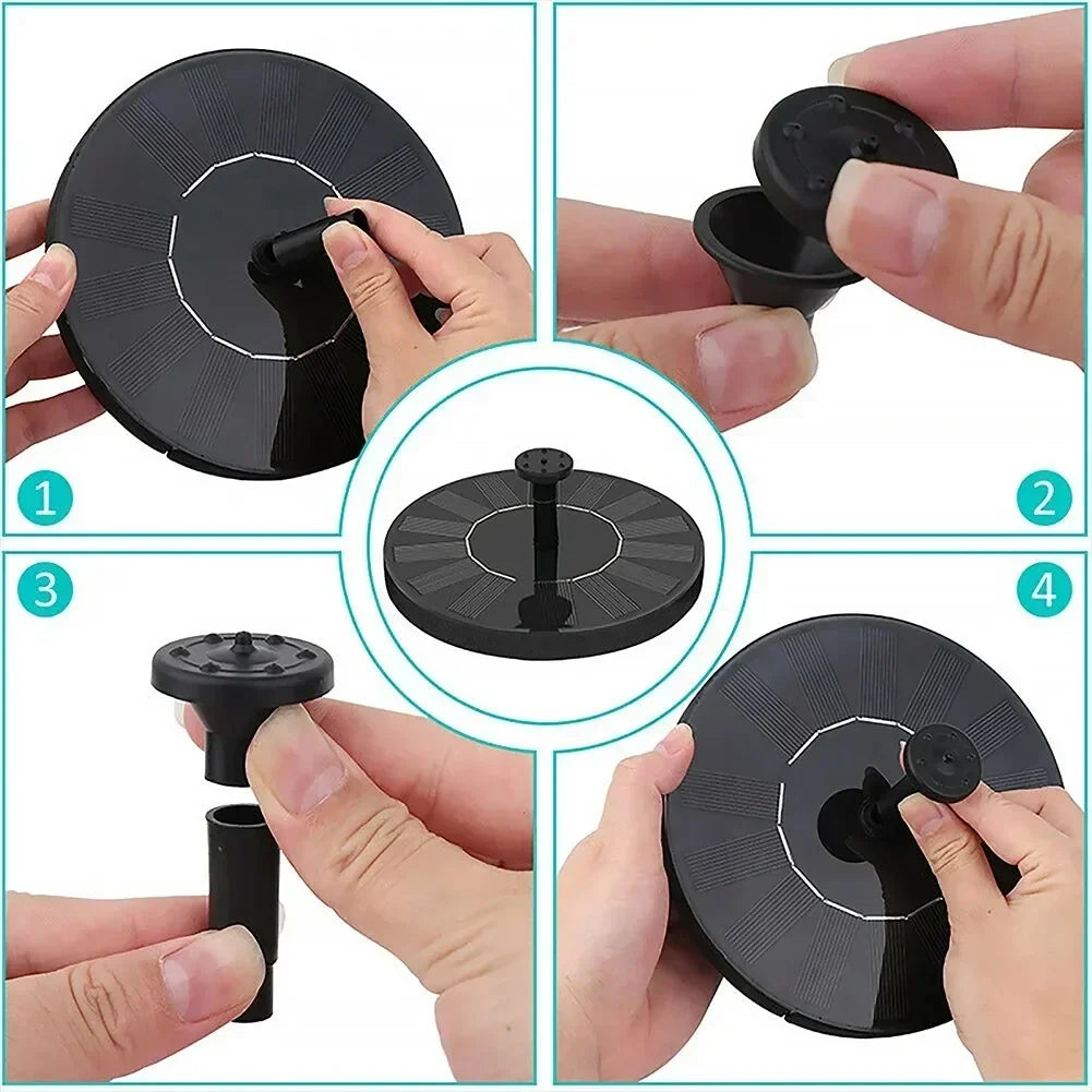 13cm, 16cm, 18cm Solar Fountain Pumps - Ideal for Outdoor Garden Pools, Bird Baths, Small Ponds. 8-Nozzle Floating Model