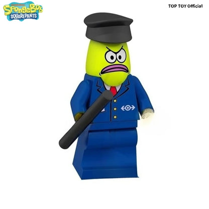 SpongeBob SquarePants Big Star Krabby Patty Burger King Anime People Cartoon Anime Small Particle People Assembly Toy Model Gift