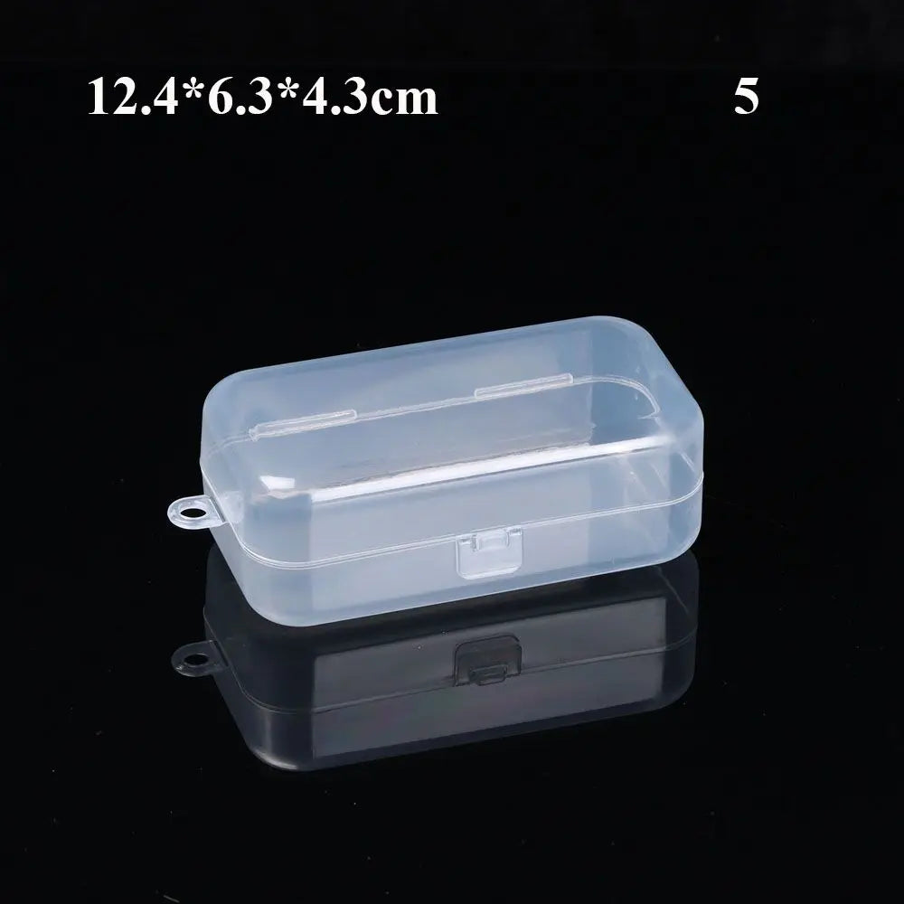 Various Shapes Plastic Transparent Storage Box, Small Items Sundries Organizer Case, Jewelry Earrings Rings Beads Container Tools