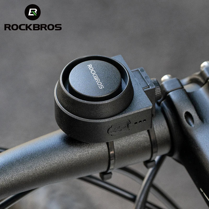 ROCKBROS Bicycle Bell Type-C Vibration Anti-Theft Electric Bike Alarm Horn with Wireless Remote Control Security Alarm System