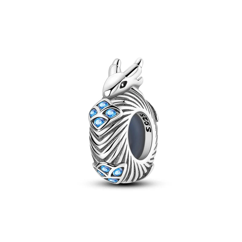 PAMELA 925 Sterling Silver Sea Turtle Starfish Blue Charm Dolphin Octopus Shell Bead For Original Charms Bracelets Ocean Jewelry