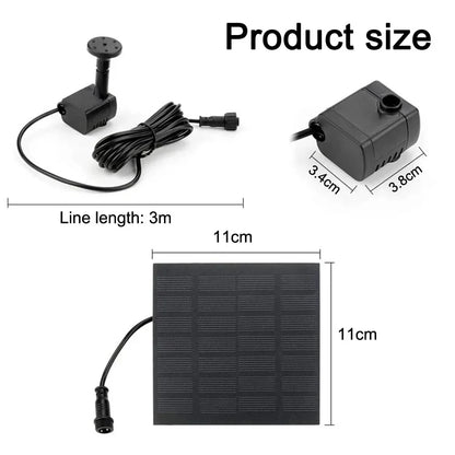 Solar Fountain Pumps with Panels (11/15.5cm) – 8-Nozzle Outdoor Watering Gear & Garden