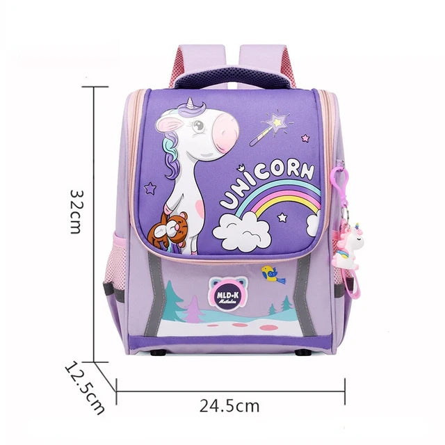 Cute Girls Unicorn Backpacks For Boys 1-3 Grade Cartoon Orthopedic Waterproof Backpack Kindergarten School Bag Mochila Escolar