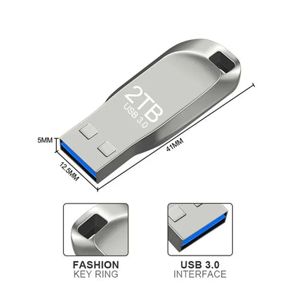 New Pen Drive 2TB USB 3.2 Mini Ultra Speed Metal Pendrive 1TB 512GB U-Disk Portable Drive Waterproof Memoria Storage U-Disk