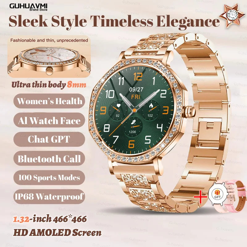 2026 Ultra Thin Women Smart Watch Screen Always Display Time Sports Bracelet Bluetooth Call Fashion Smartwatch Ladies Best Gift