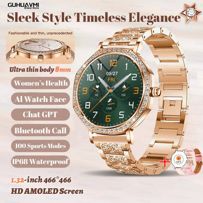 2026 Ultra Thin Women Smart Watch Screen Always Display Time Sports Bracelet Bluetooth Call Fashion Smartwatch Ladies Best Gift
