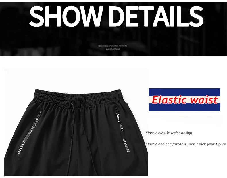 Men Plus Size Shorts, Summer Pants, Work Trousers, Men Quick-drying Loose Fit Sports Fitness Sweatpants