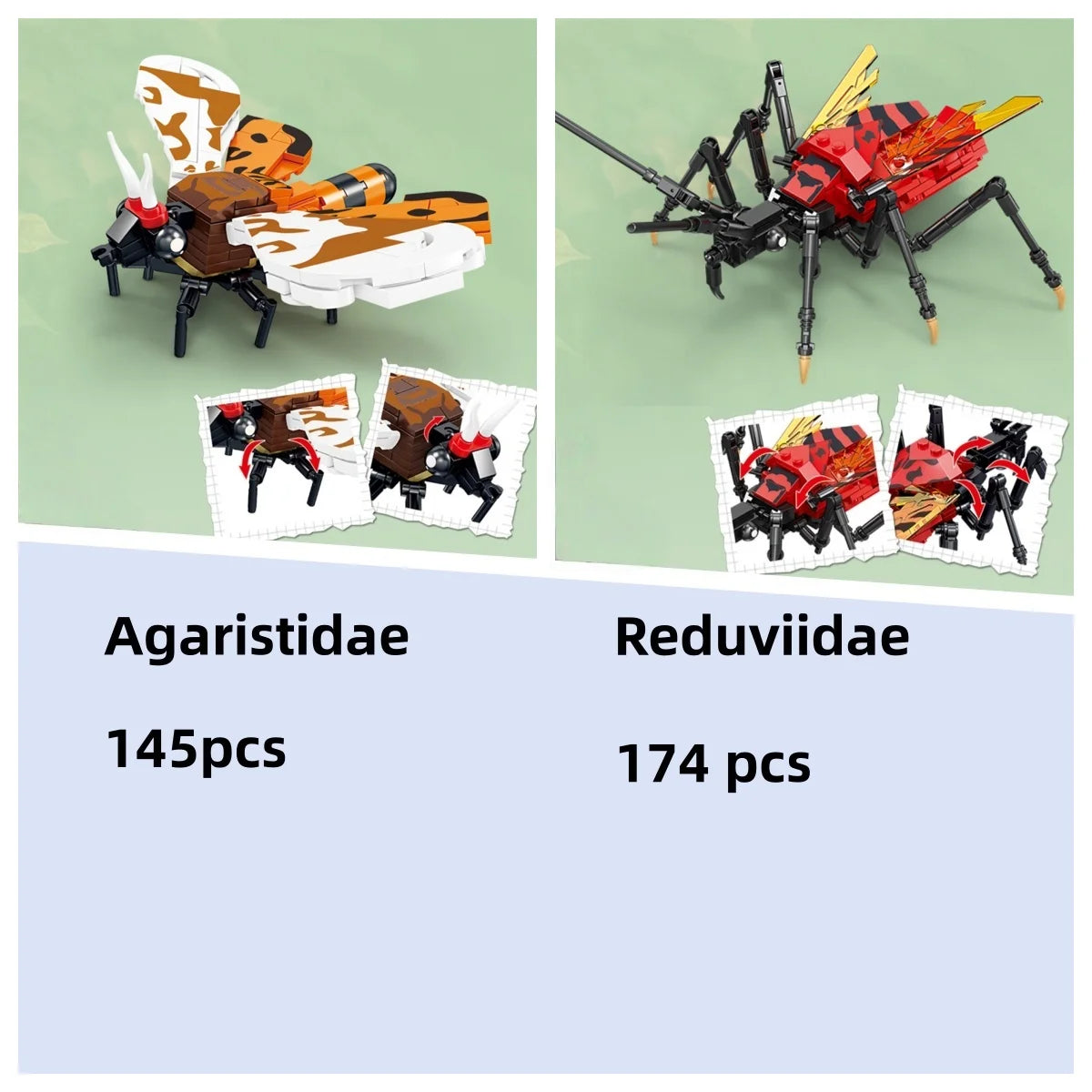 Ladybug Insects Building Blocks Toys Set - Long-Lasting Play for Kids, Great Collectible Models Dragonfly Mantis Housefly & More