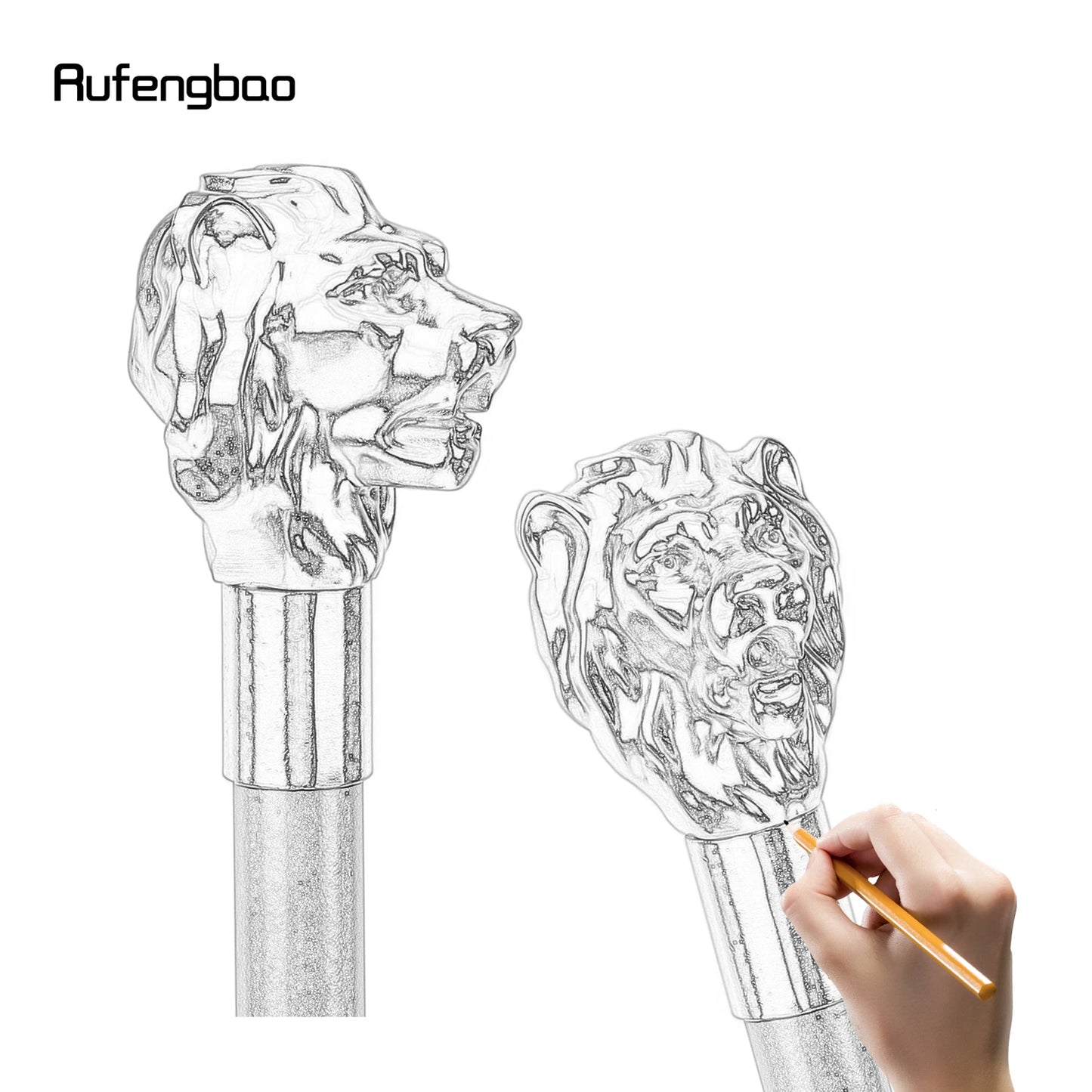 Gold Luxury Lion Head Handle Fashion Walking Stick for Party Decorative Walking Cane Elegant Crosier Knob Walking Stick 93cm
