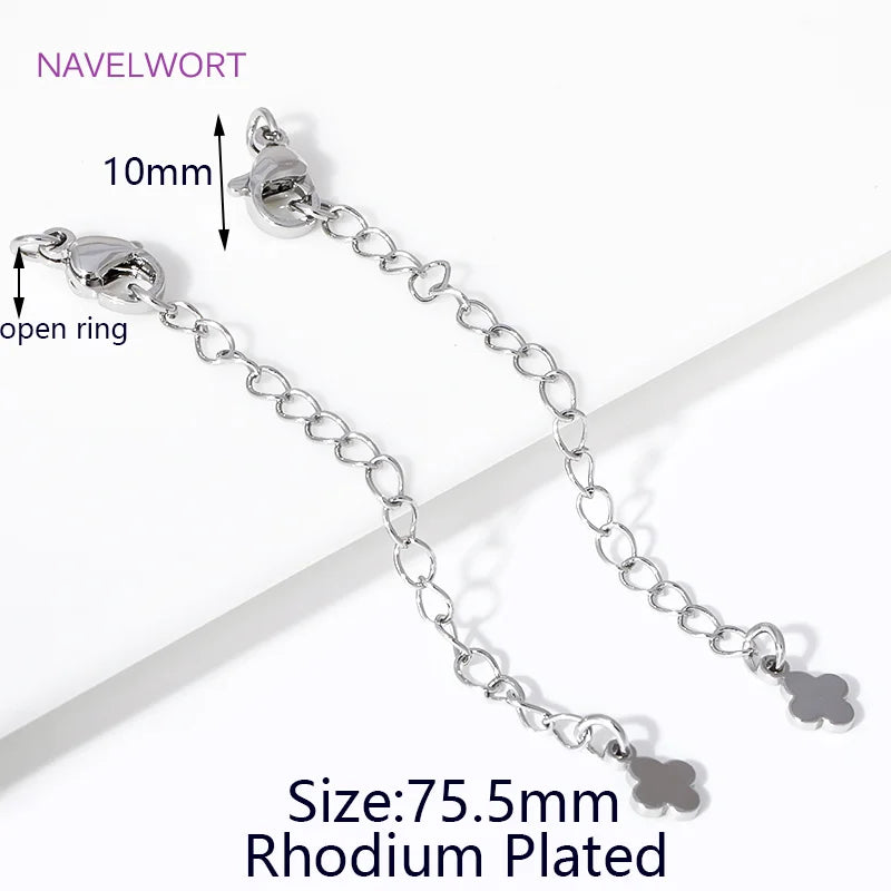 1/3/5Pcs/lot, 18K Gold Plated Round Extension Chain For Jewelry Making, Brass Extended Tail Chain, DIY Necklace Accessories
