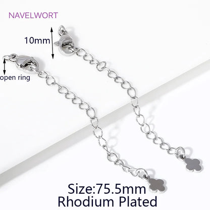 1/3/5Pcs/lot, 18K Gold Plated Round Extension Chain For Jewelry Making, Brass Extended Tail Chain, DIY Necklace Accessories