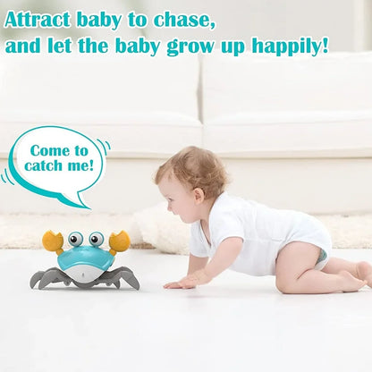 Kids Induction Escape Crab Octopus Crawling Toy Baby Electronic Pets Musical Toys Toddler Moving Avoid Obstacles Toy No Battery