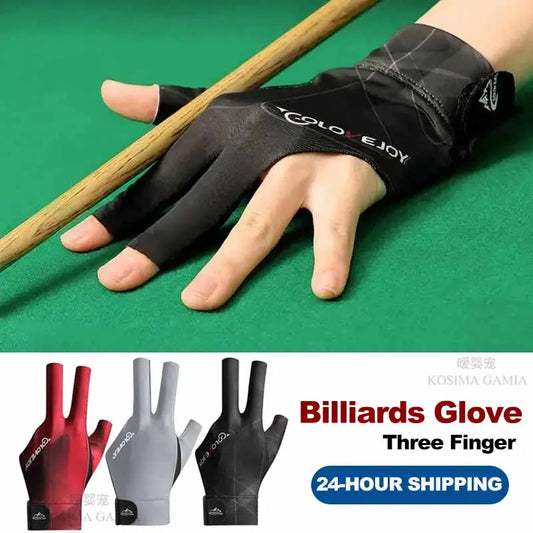 1Pc, Open Finger Billiard Gloves, Breathable Polyester Snooker Pool Glove, Adjustable Sticker, Smooth Soft Lightweight Amateur Training
