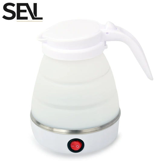 0.6L Mini Foldable Electric Kettle, Portable Electric Kettle, Household Travel Water Heater, Silicone Compression 110V-220V