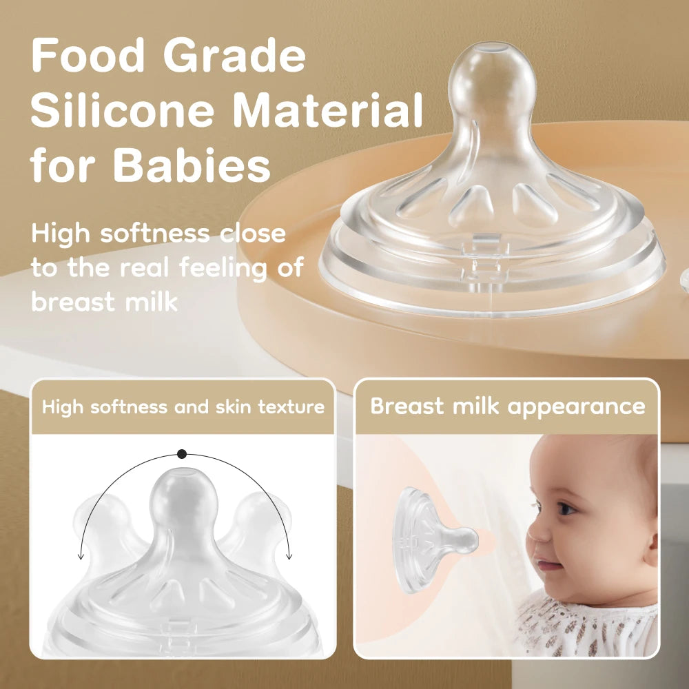 150/240/330ml, Baby Bottle With Handle Anti-bloating＆Anti-drop, Clear Scale Milk Bottle Feeding Baby Bottles, BPA-FREE PP15