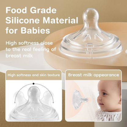 150/240/330ml, Baby Bottle With Handle Anti-bloating＆Anti-drop, Clear Scale Milk Bottle Feeding Baby Bottles, BPA-FREE PP15
