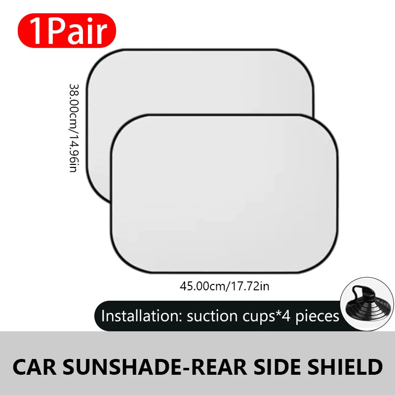 Car Sun Shade UV Protector, Reflective Fabric Car Window Sunshade, Front Rear Back Window Sun Visor, Summer UV Protection, SEAMETAL