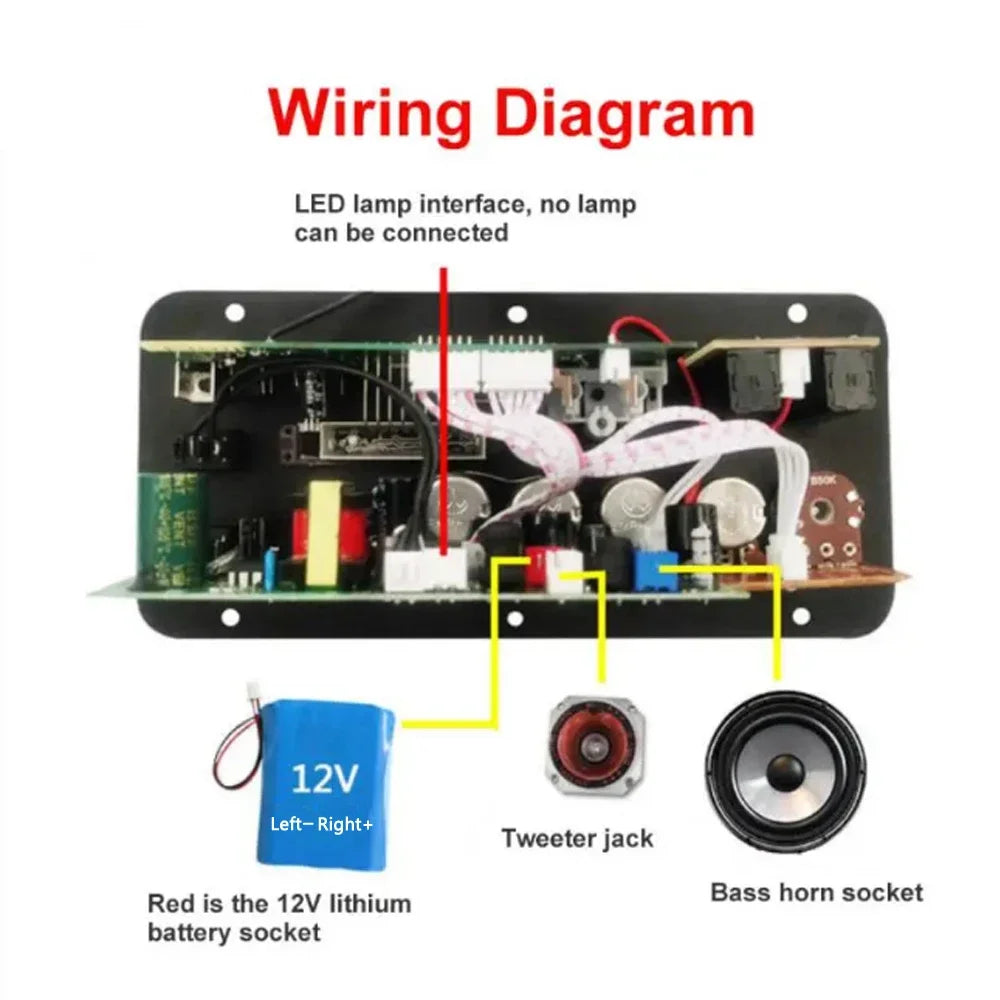 WOOPKER 30W-120W Digital Bluetooth Amplifier Board D10C Subwoofer Dual Microphone Amp Speaker for Car Karaoke Home Theater DIY