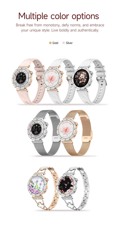 LIGE 1.19"Ultra-Slim AMOLED HD Display Fitness Tracker Smartwatch Bluetooth Call Heart Rate Monitor Waterproof Smart Watch Women