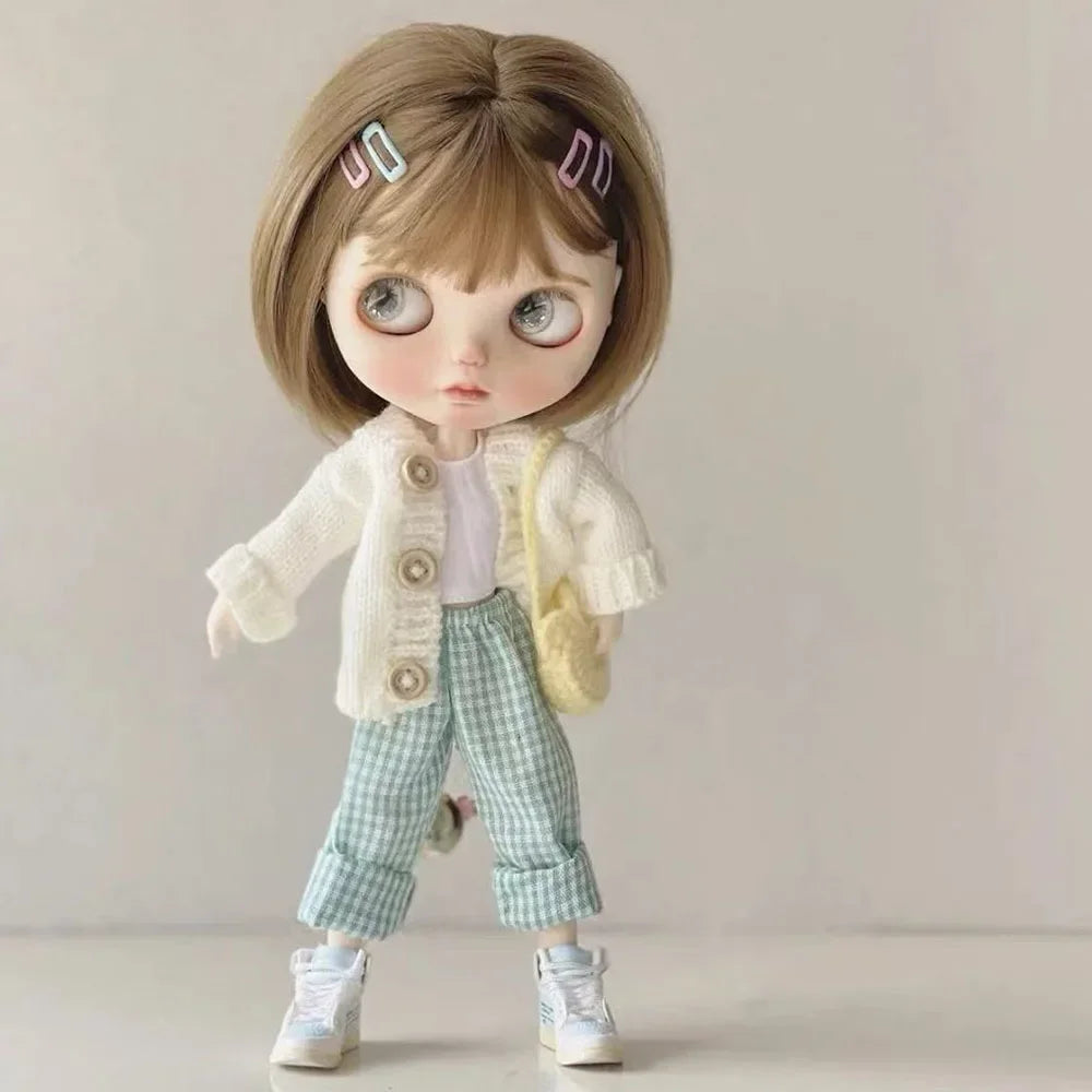 Fashion 1/6 Blythe Doll Clothes Sweater Set Barbir Doll Replace Clothes Ob24 Doll Outfit Accessories No Socks