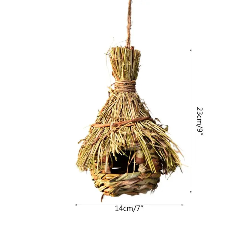 17 Styles Birds Nest Bird Cage Natural Grass Egg Cage Bird House Outdoor Decorative Woven Hanging Parrot Nest Houses Pet Bedroom